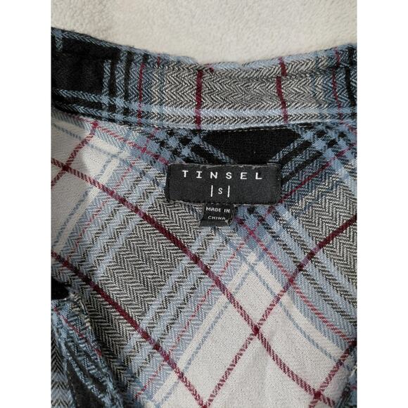 Womens flannel soft size small black and white blue burgundy - Picture 5 of 6